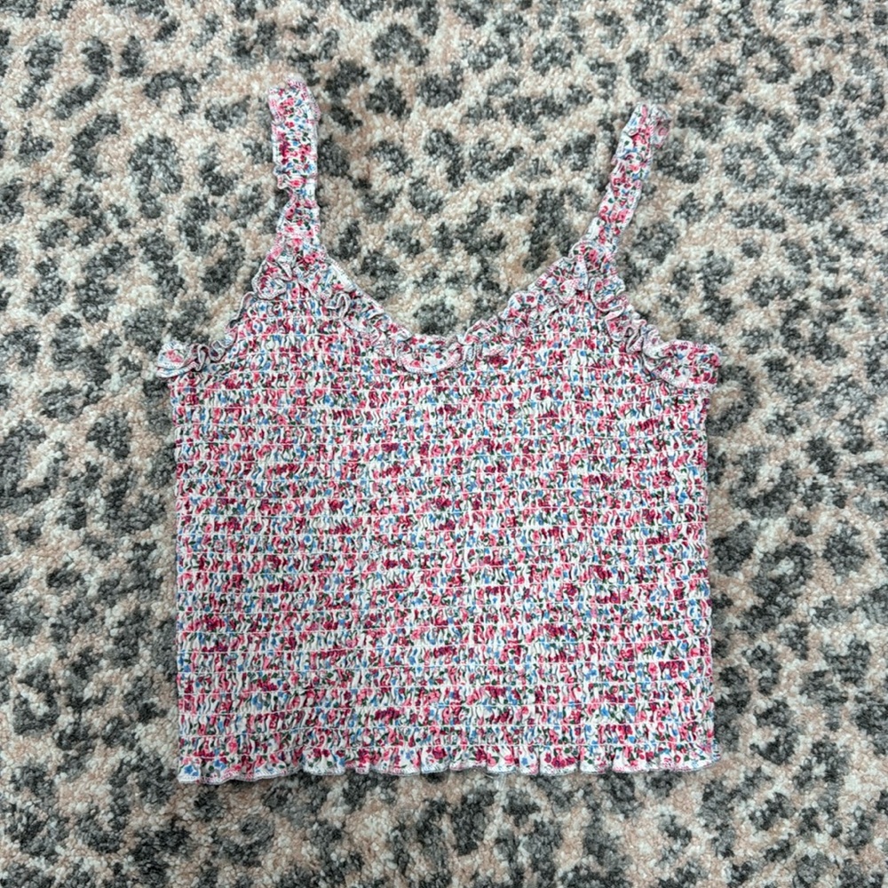 Katie J Tween Floral Tank size Large (12)🌸🌼🪻